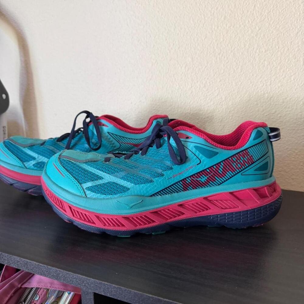 Women's Hoka blue and pink stinson size 8.5